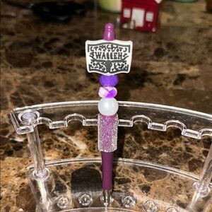 Purple Beaded Pen Wallen